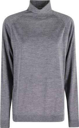 Department Five High Collar Sweater With Unique Back Button Opening