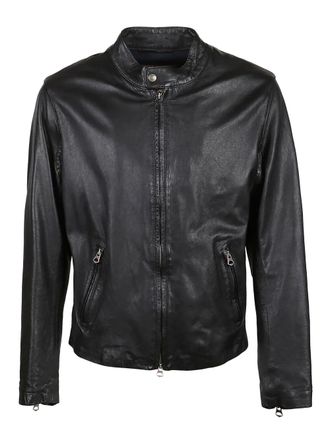 STEWART Giacca in pelle con zip - Nero