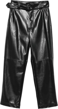 Twinset Geknipte broek met riem - Dames - Vrijetijds broeken - Zwart - XL - Polyester - Broeken