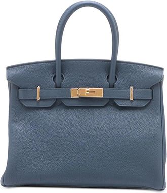 Hermès Borsa a mano Birkin Retourne 30 in pelle Togo 2023 - Blu