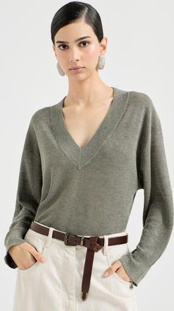 Brunello Cucinelli Linen sweater in Khaki at Nordstrom, Size Xx-Large Eu