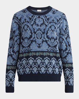 【送料&関税込】Etro Pegaso Embroidered Crewneck Jumper Etro Pegaso Embroidered Crewneck Jumper | italist