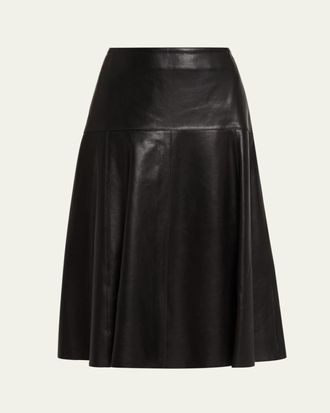 Arma Susana A-Line Leather Midi Skirt