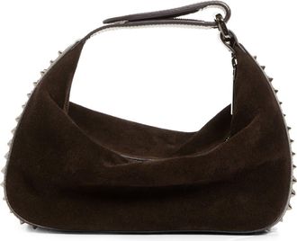 Christian Louboutin Funky Crosta Spikes Suede Dopp Kit in Cafe/Gun Metal at Nordstrom