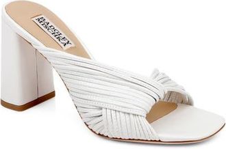 Badgley Mischka Winslow Slide Sandal in White Leather at Nordstrom, Size 8.5