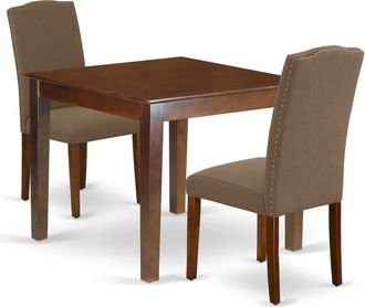 East West Furniture Dining Room Set Mahogany, OXEN3-MAH-18