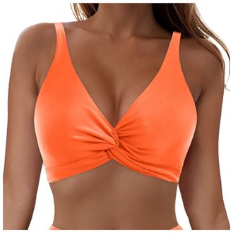 Generic Womens Bikini Top Plain Printed Bandeau Top Non-Wired Bikini Tops Strapless Swimwear Swimsuit Bathing Push Up Triangle Halterneck Sexy Bra Beach Party