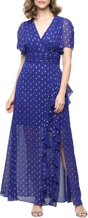 S.L. Fashions Foil Print Dress in Iris at Nordstrom, Size 18