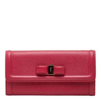 Ferragamo Leather Long Wallet (Bi-Fold) (Pre-Owned)