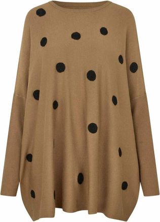 Masai Tops - Dames - Ronde hals truien - Bruin - M - Leer - Truien & Vesten
