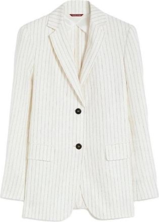 Max Mara Elegante blazer monopetto - Dames - Blazers - Wit - M - Leer - Jassen