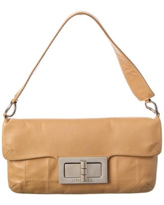 Chanel Tan Calfskin Leather Square Stitched Mademoiselle Shoulder Bag (Authentic Pre-Loved)