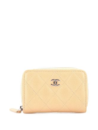Chanel CC Zip Coin Purse Quilted Caviar Small pouch - women - Calf Leather - One Size - Neutrals