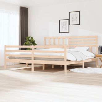 Berkfield Home Bed Frame Solid Wood 200x200 cm in Brown