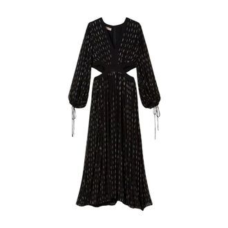 Twinset Embroidered Georgette Maxi Dress