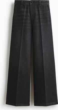 H&M Super Wide High Jeans - Schwarz