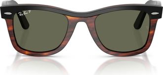 Ray-Ban 52mm Wayfarer Polarized Square Sunglasses in Black On Havana /Polar Green at Nordstrom