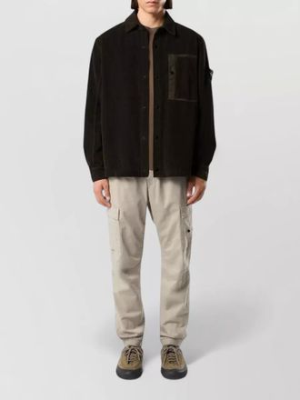 Stone Island corduroy collared jacket long sleeves pocket