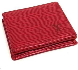 Louis Vuitton Castilian Red Leather Coin Purse/Coin Case (Pre-Owned)