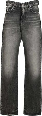 Versace Loose-Fit Jeans - Heren - Regular Fit Jeans - Grijs - W34 - Katoen - Jeans