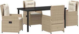 vidaXL Vidaxl - Conjunto De Comedor De Jard&iacute;n 5 Pcs Beige Rat&aacute;n Sint&eacute;tico