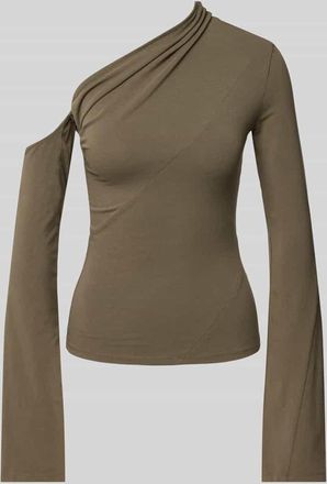 Weekday Longsleeve mit One-Shoulder-Träger Modell Ira in Khaki, Größe XS