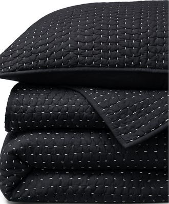 Lands End Seed Stitch Quilt in Black Slate at Nordstrom, Size Twin