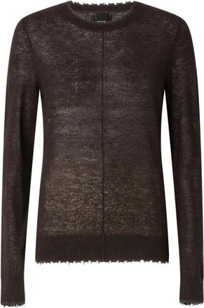 Pinko Pamplona Maglia Ultralight - Dames - Ronde hals truien - Bruin - S - Truien & Vesten