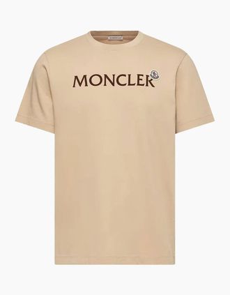 Moncler Mens CLASSIC LOGO T SHIRT - Cream - Size: 36
