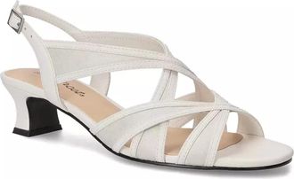 Easy Street Womens Easy Street Tristen Strappy Sandals White Open-Toe Slingback HTAT540