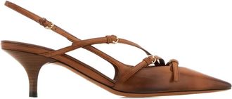 Miu Miu 55mm leather slingback pumps - Bruin