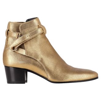 Saint Laurent Saint Laurent Wyatt 40 Jodhpur Enkelboots in Gouden Leer