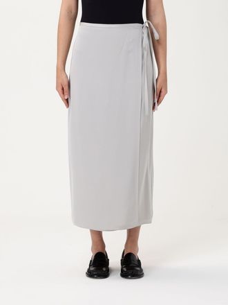 Theory Womens Midi Silk Skirt - Light Grey - Size 4 UK