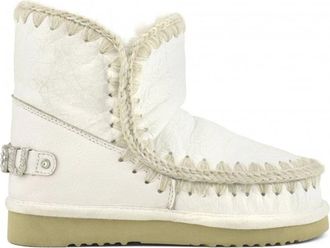 Mou Schoenen, Dames, Wit, 41 EU, Wol, Handgemaakte Eskimo laarzen met strass logo