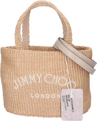 Jimmy Choo London Raffia Handbag Tote Bag (Pre-Owned)