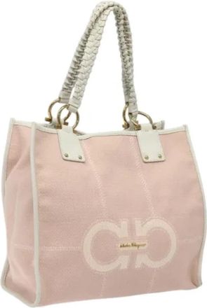 Ferragamo Pre-owned Tote Bag - Dames - Vintage Shopper - Roze - ONE Size - Leer - Vintage
