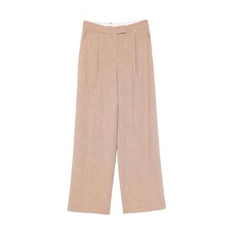 Liu Jo Wide Trousers, female, Beige, Size: XS M&eacute;lange Fabric Trousers