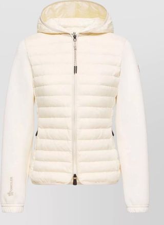 Moncler hooded jacket quilted down front zip