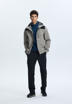 Icepeak Softshelljacke ICEPEAK ICEPEAK BUXTON, Herren, Gr. 46, grau, Obermaterial: 100% Polyester, Jacken Softshelljacke, f&uuml;r vielseitige Outdoor-Aktivit&auml;ten,