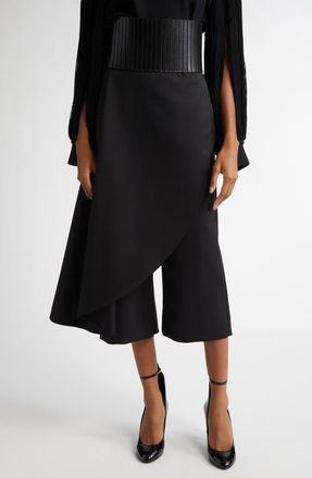 Alaia Asymmetric Skirt Trousers in Noir Alaia at Nordstrom, Size 2 Us