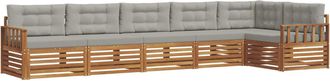 vidaXL Conjunto De Sof&aacute;s De Exterior 6 Uds. Gris Natural Y Claro Vidaxl