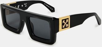 Off-white Mens Accessories Off White Unisex Square Sunglasses, Design in Black/Dark Grey - One Size