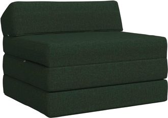 vidaXL Sof&aacute; Cama Plegable Verde Oscuro 200 X 70 X 10 Cm Tela Vidaxl