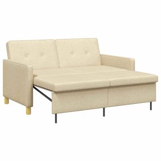 vidaXL Sof&aacute; Cama Desplegable Crema Tela Vidaxl