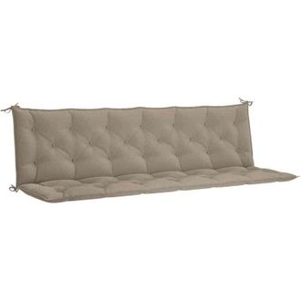 vidaXL Cuscini Panca da Giardino 2pz Tortora 200x50x7cm Tessuto Oxford vidaXL