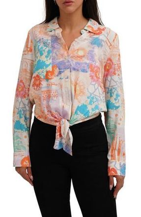 Sunny Leigh Long Sleeve Tie Front Button-Up Shirt in Josie at Nordstrom Rack, Size 1 X