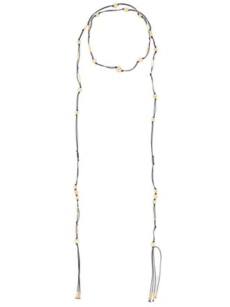 Isabel Marant Bob Thin Black Cords Tassel Scarf