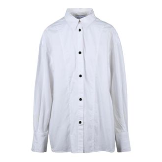 Weili Zheng Dames, Blouses & Shirts, Wit, Maat: S Katoen