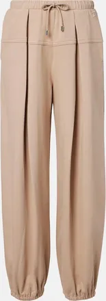 Sportmax Pleated cotton-blend jersey sweatpants