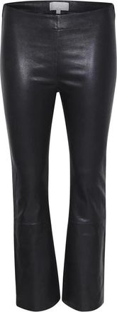 Inwear Cropped Kick-Flare Broek - Dames - Vrijetijds broeken - Zwart - S - Leer - Broeken